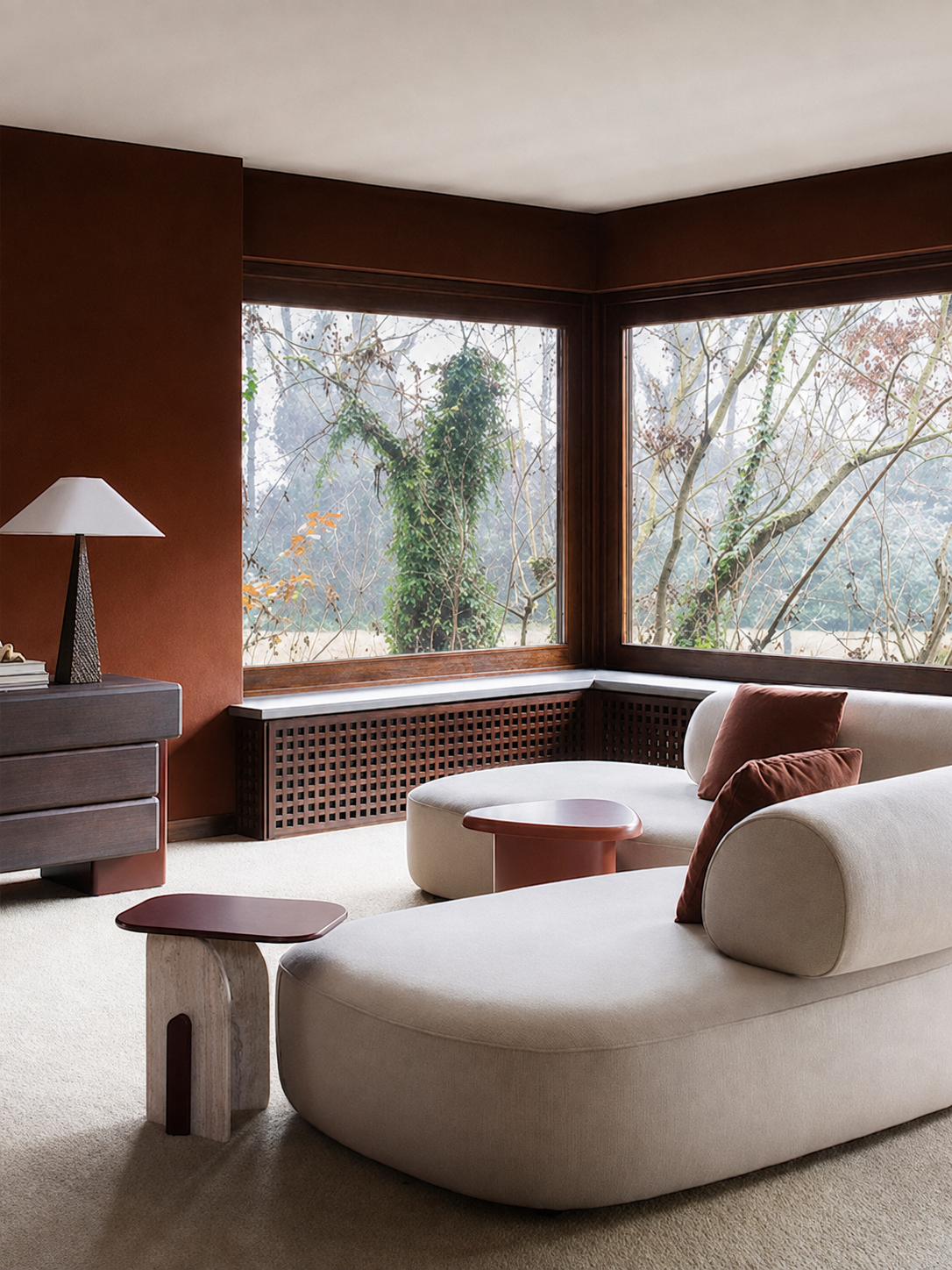 Canapé contemporain KONTRAST en tissu texturé