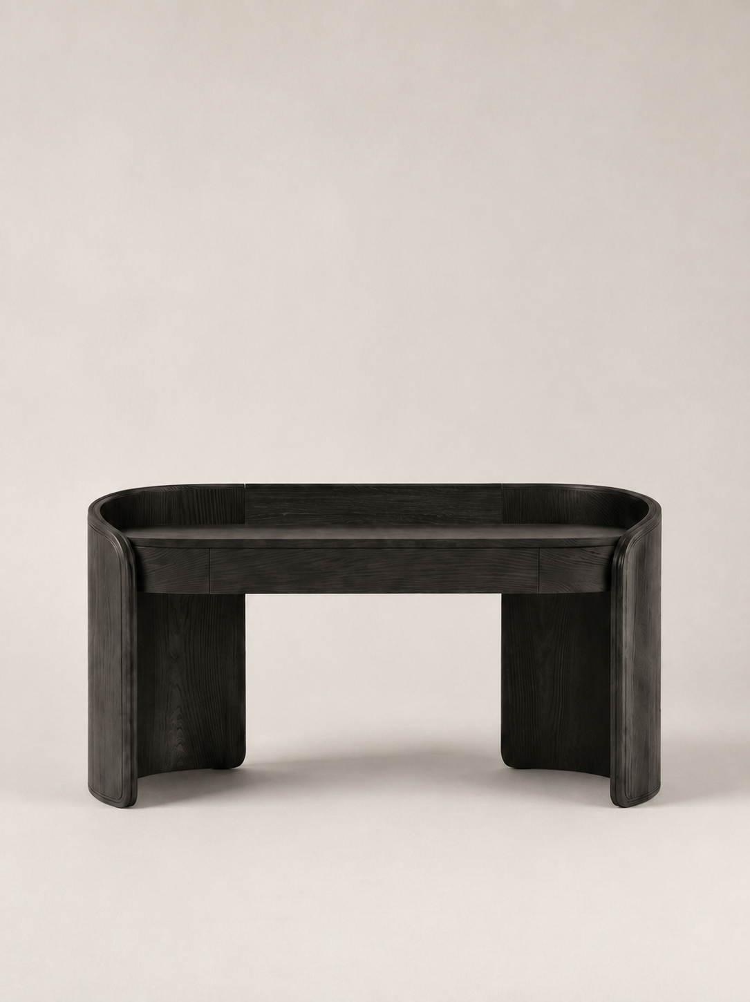 Bureau Écrin en chêne teinté noir — vue de face
