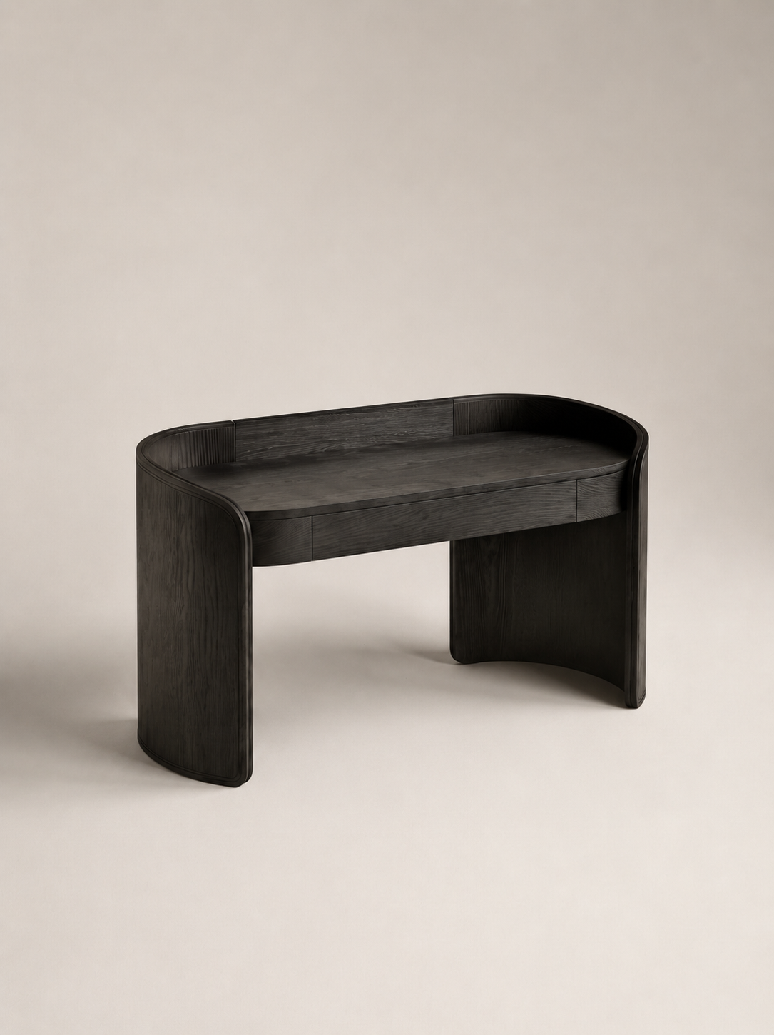 Bureau Écrin en chêne teinté noir — vue de face