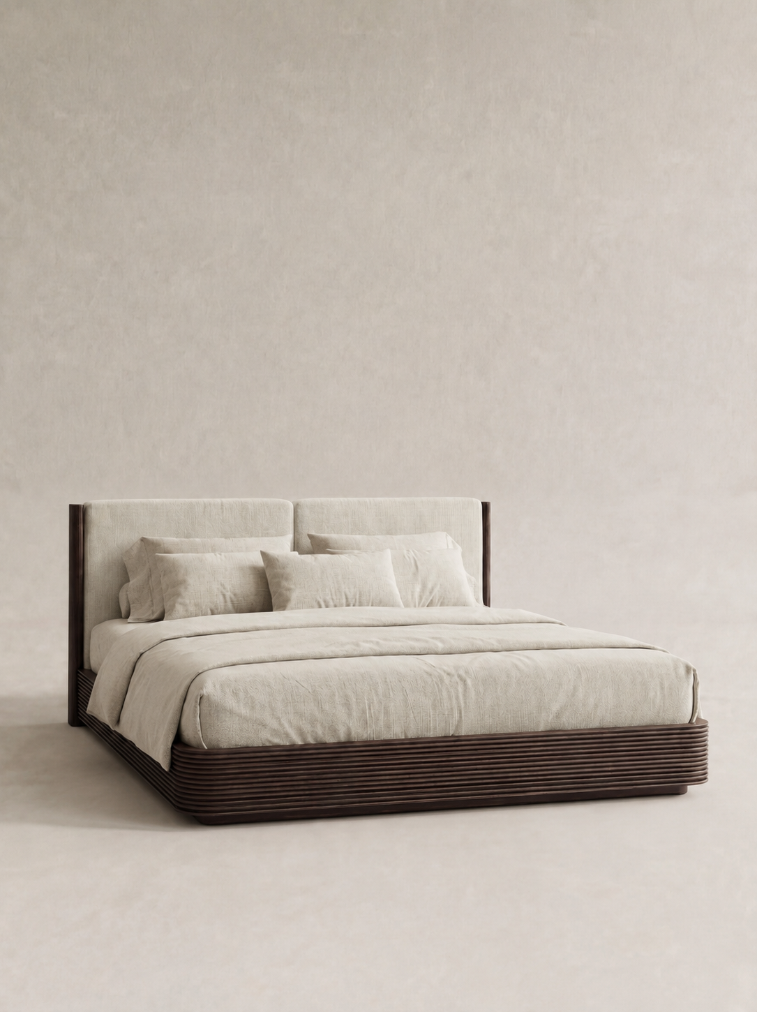 Lit Cadence — vue trois-quarts avant sur fond studio greige