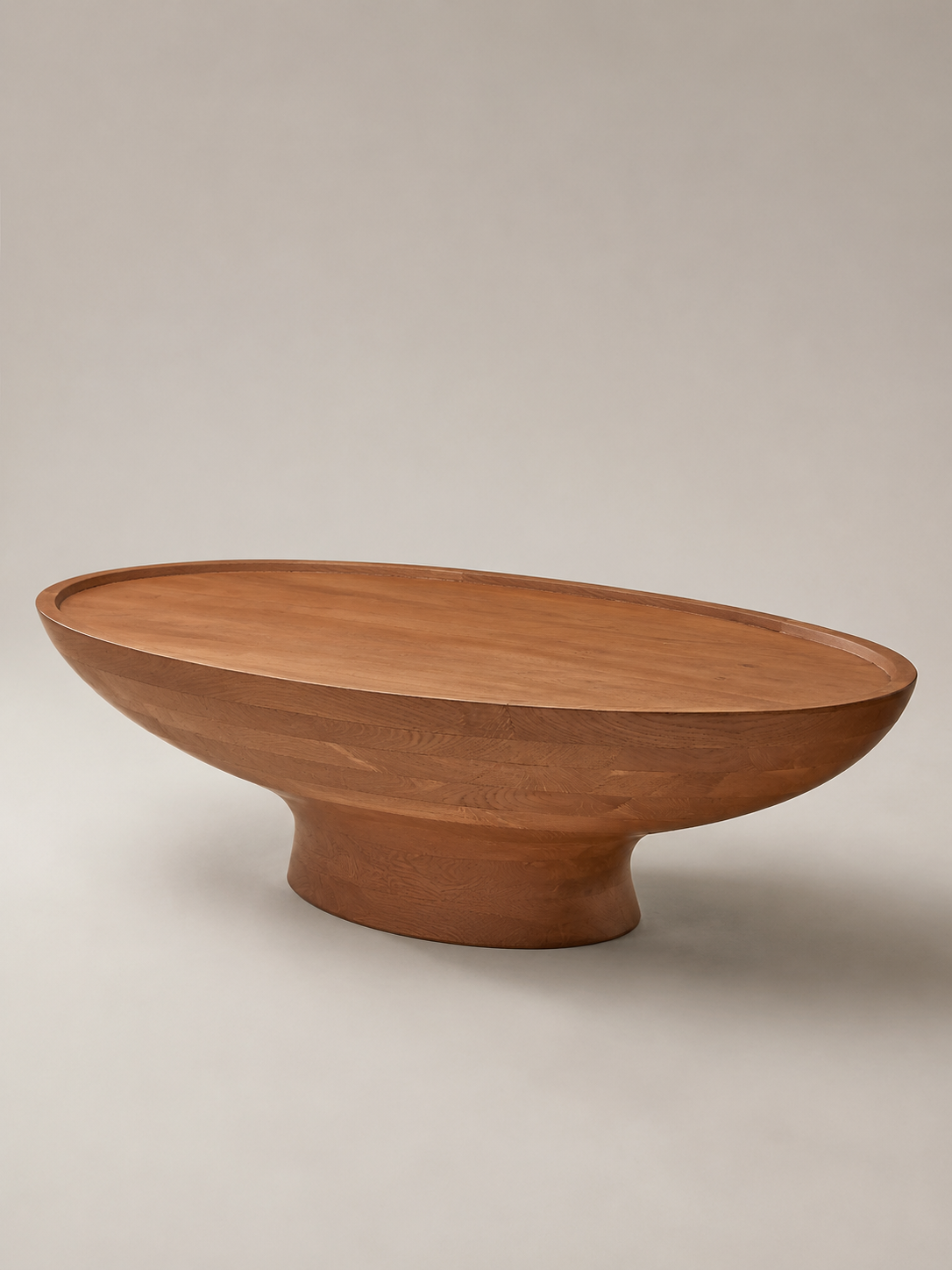 Table basse Calice en chêne clair, vue haute