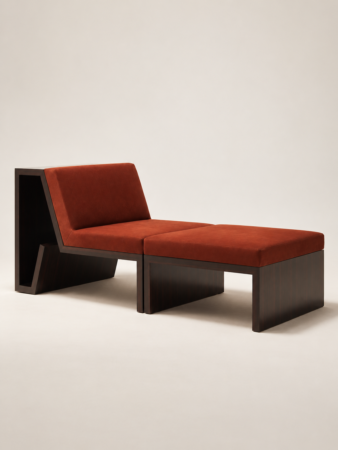 Liaison — fauteuil avec repose-pieds accolé