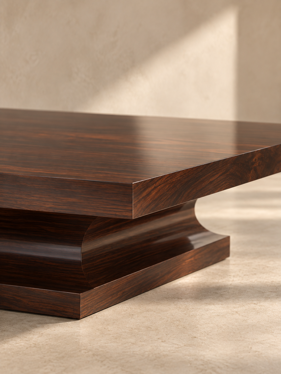 Plinthe — table basse KONTRAST, détail de finition
