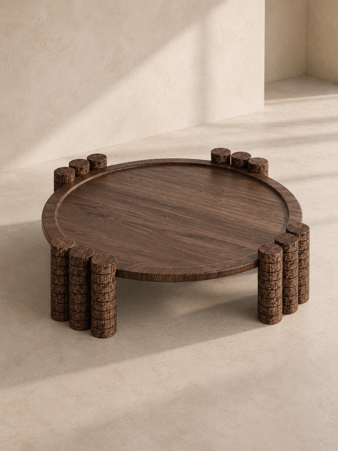 Tambour — table basse KONTRAST, vue du plateau