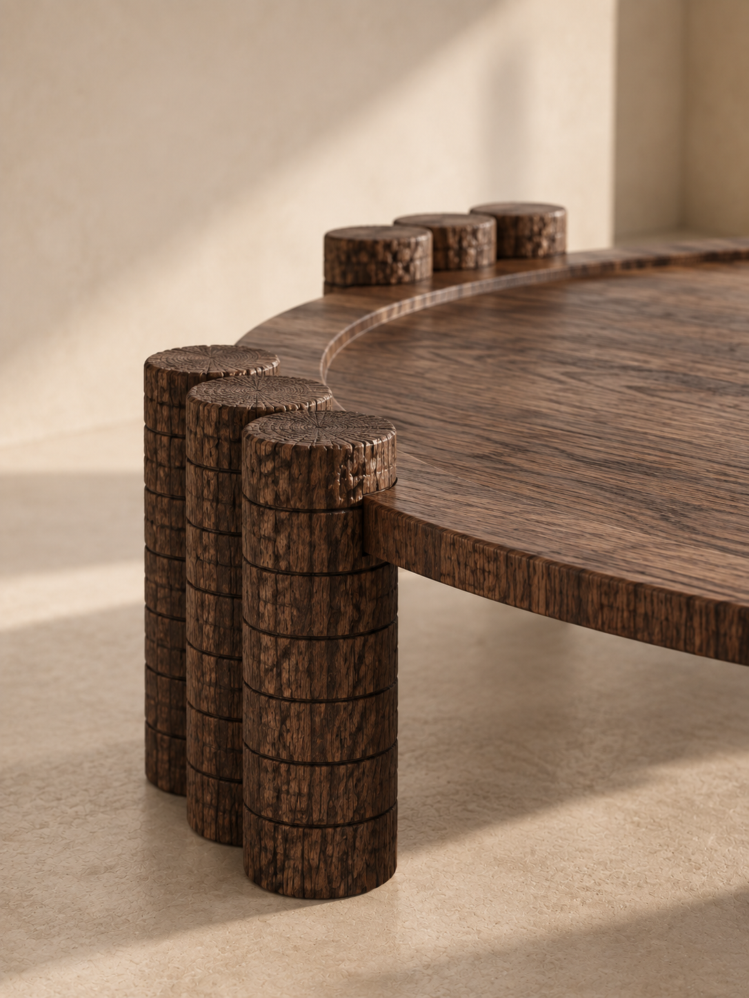 Tambour — table basse KONTRAST, détail de finition