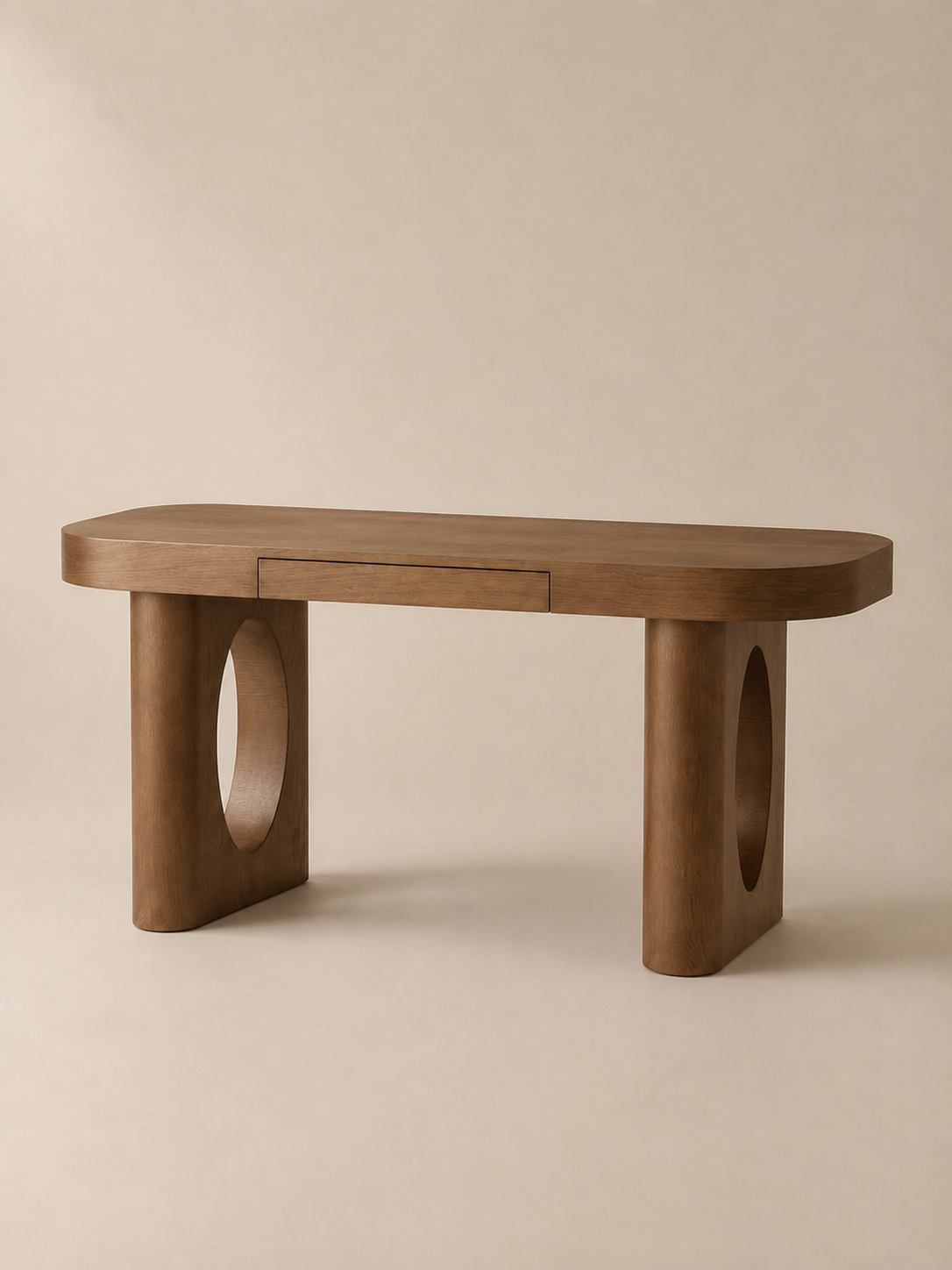 Bureau Oculus en chêne — vue de face