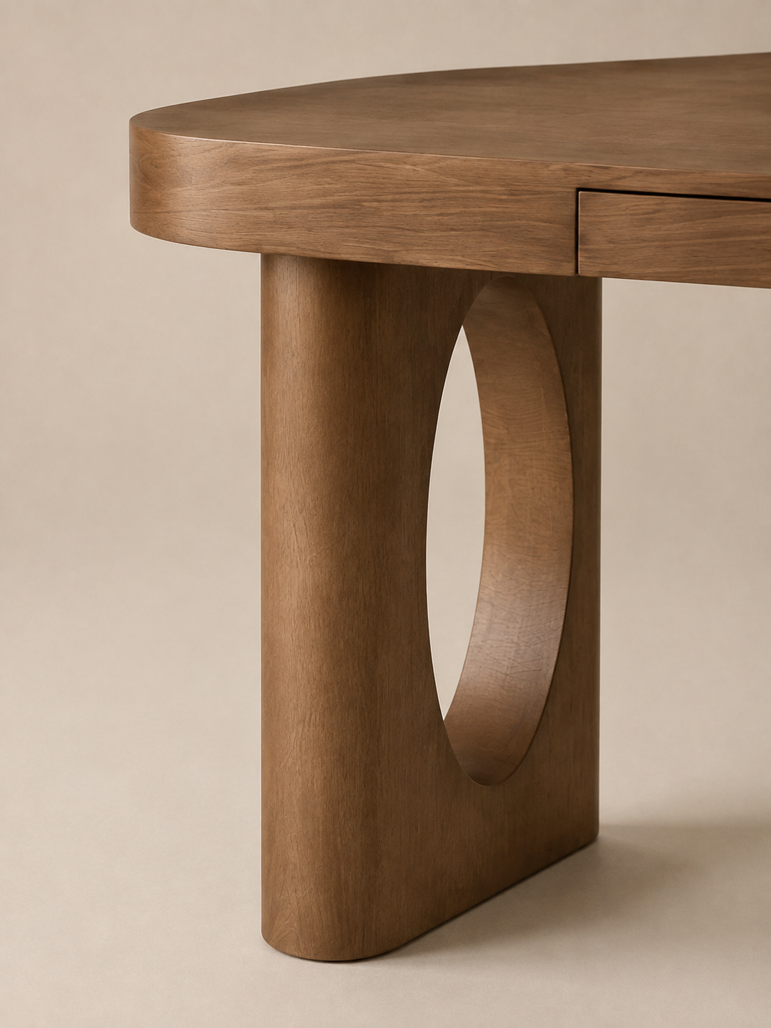 Bureau Oculus en chêne — vue de face