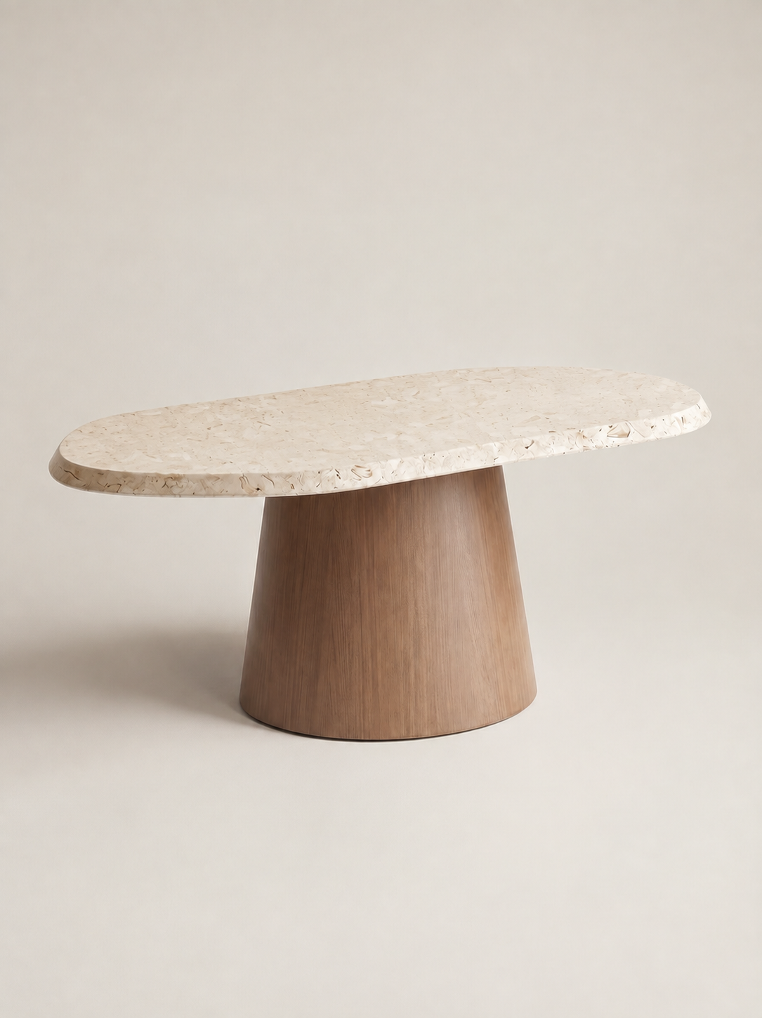 Console Souche en teck clair — vue de face