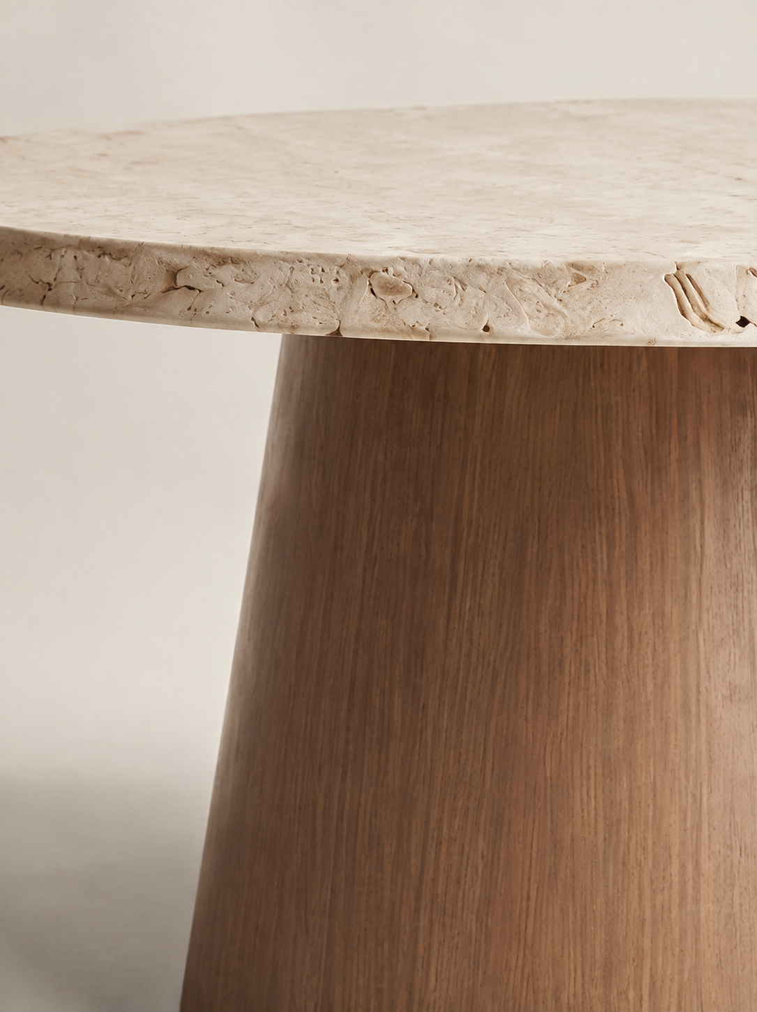 Console Souche en teck clair — vue de face